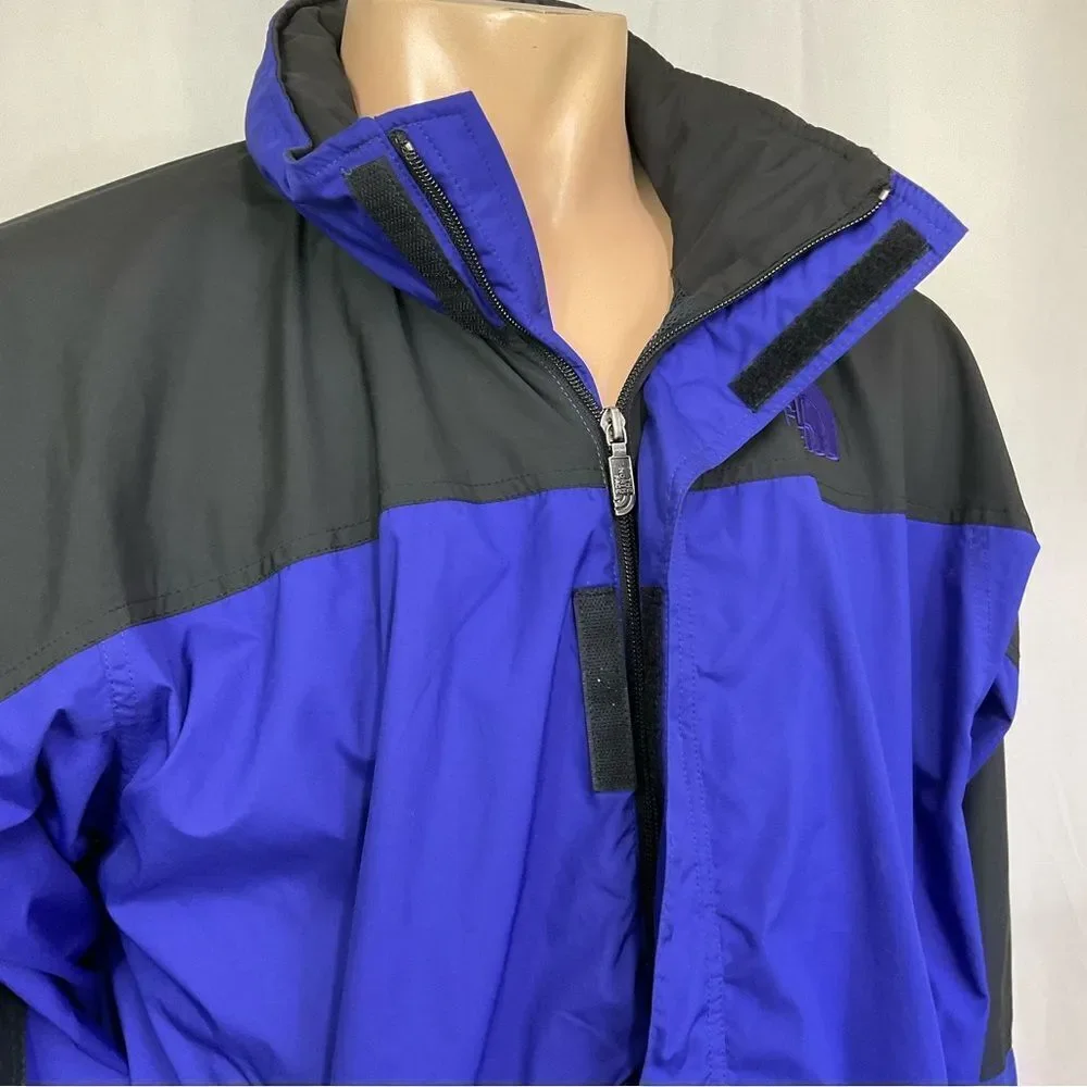 The North Face Vintage Men's Blue & Black Full Zip Windbreaker Jacket Size XL
